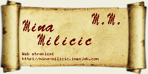Mina Miličić vizit kartica